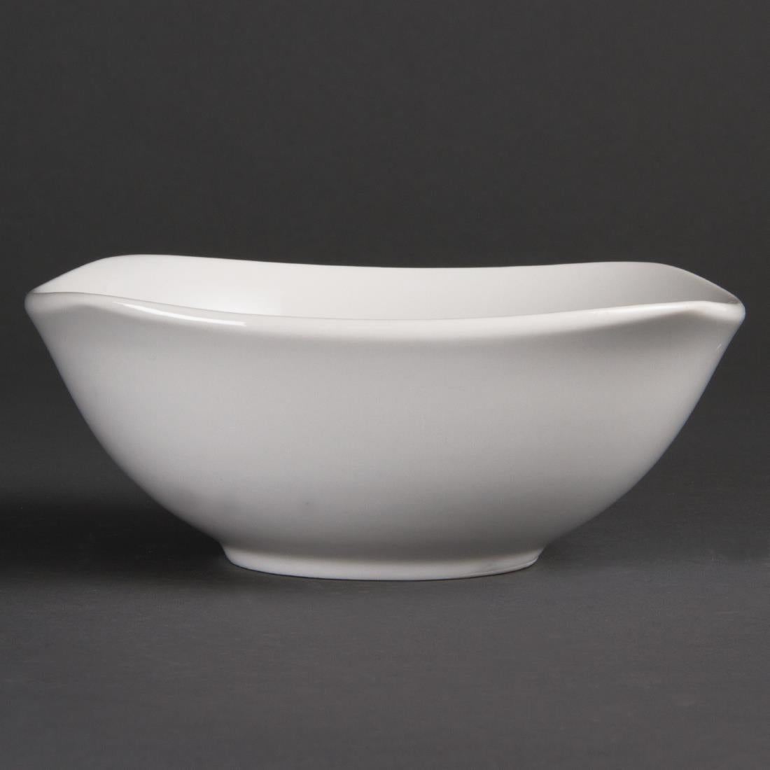 Olympia Whiteware afgeronde vierkante schalen 18cm (12 stuks)