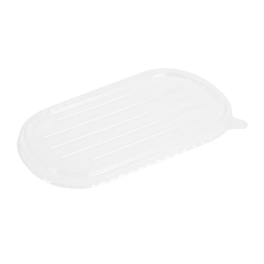 Fiesta Recycleerbare Pet Deksels Voor Bagasse Ovale Containers (Pak Van 100)