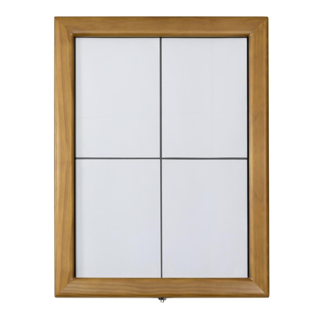 Securit Teak wit LED informatie 4xA4 display (excl paal en voet)