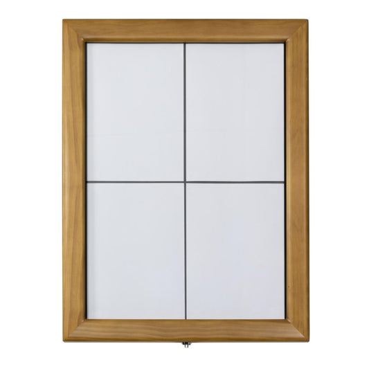 Securit Teak wit LED informatie 4xA4 display (excl paal en voet)