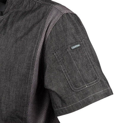 Chef Works Urban Delancey denim koksbuis korte mouw grijs S