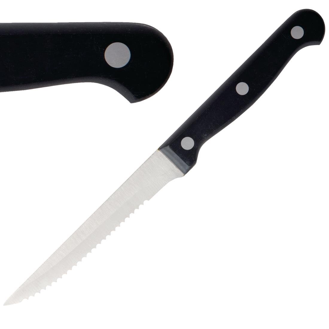 Olympia steakmessen zwart heft 21,5cm (12 stuks)