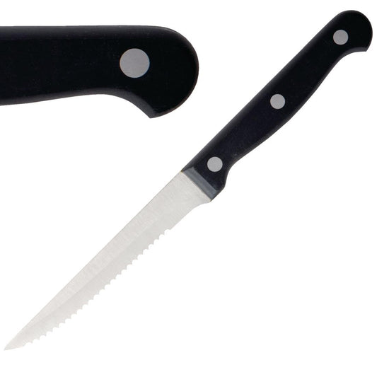 Olympia steakmessen zwart heft 21,5cm (12 stuks)