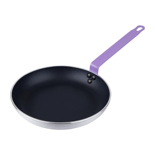 Hygiplas Teflon Platinum Plus anti-aanbak koekenpan 280mm paars handvat