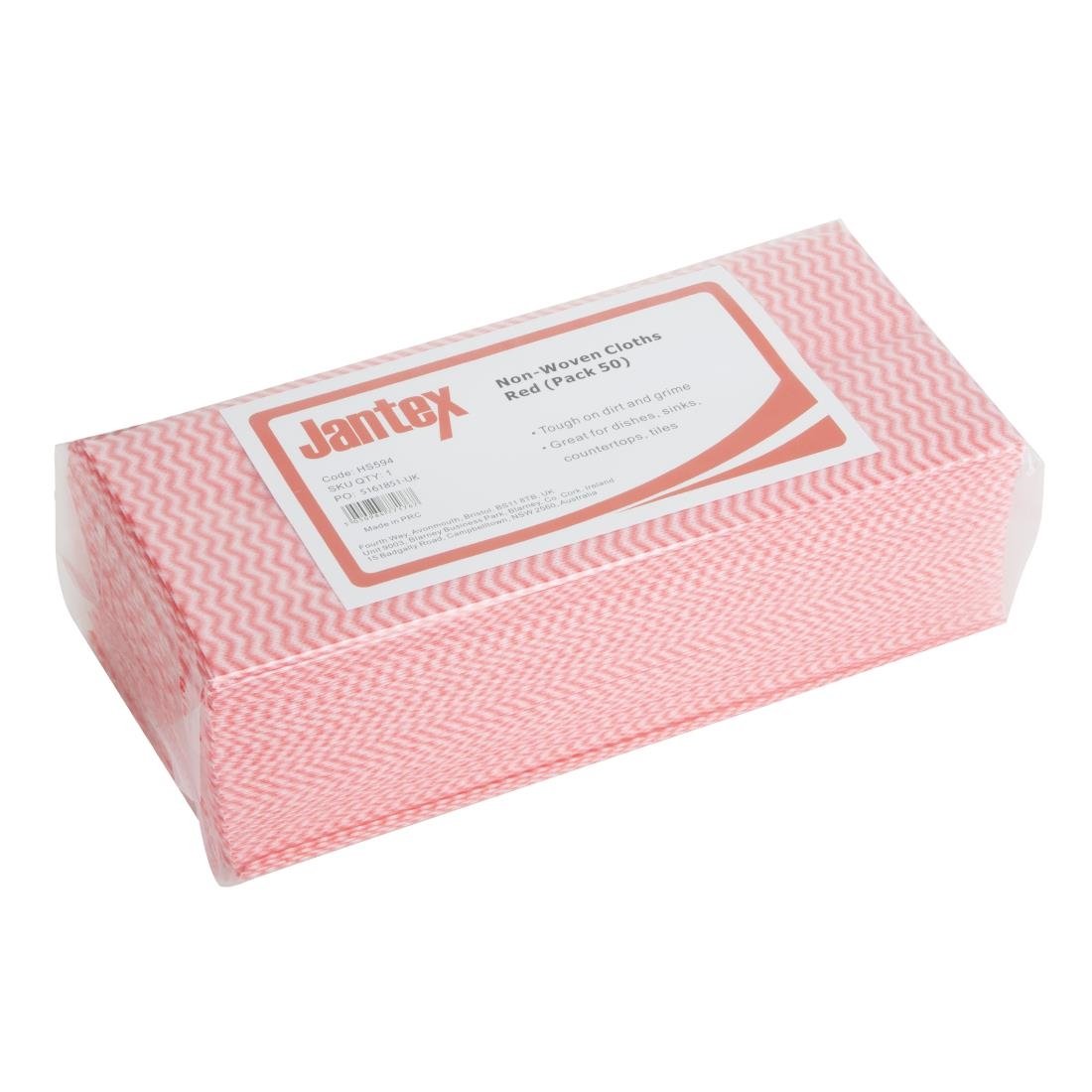 Jantex Niet-Geweven Doeken Rood (50 stuks)