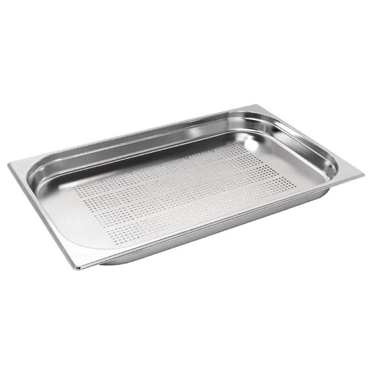 Vogue roestvrijstalen geperforeerde 1/1 gastronormbak 40mm