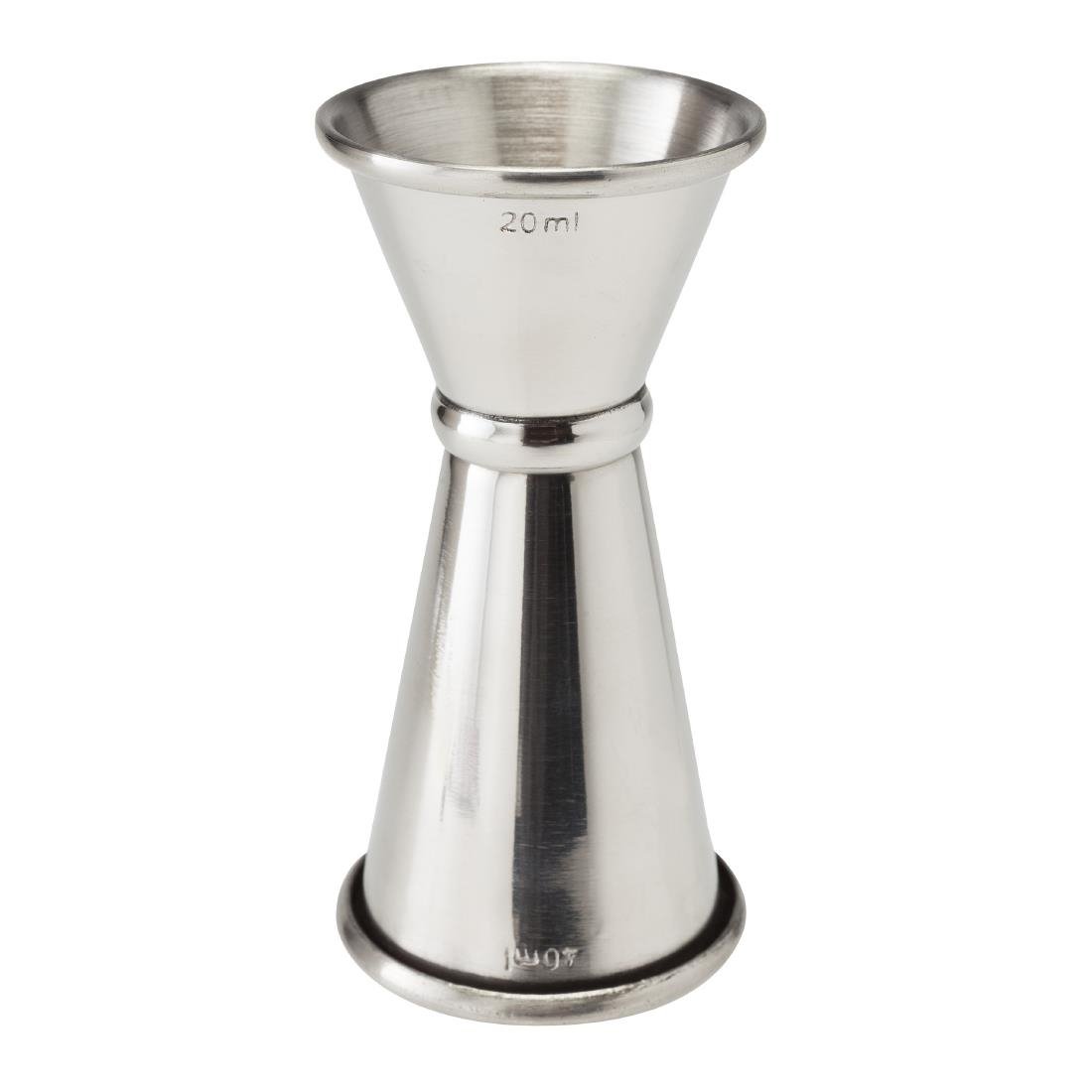 Beaumont RVS Gestreepte Jigger Maat 20ml/40ml