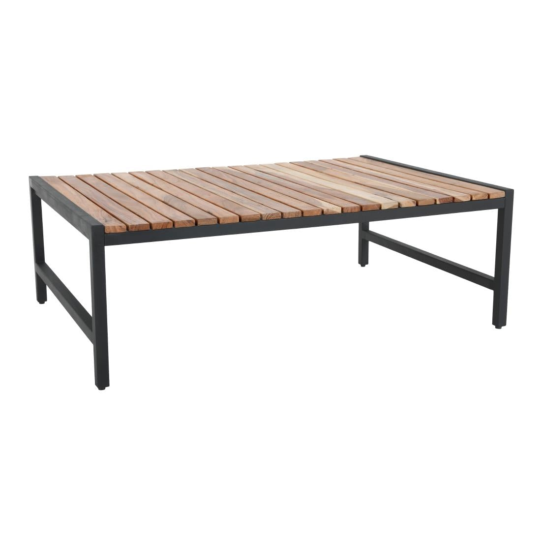 Bolero Lage Salontafel Van Staal En Acacia, 1200x800mm