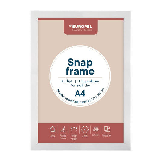 Europel Kliklijst A4 25mm Mat Wit