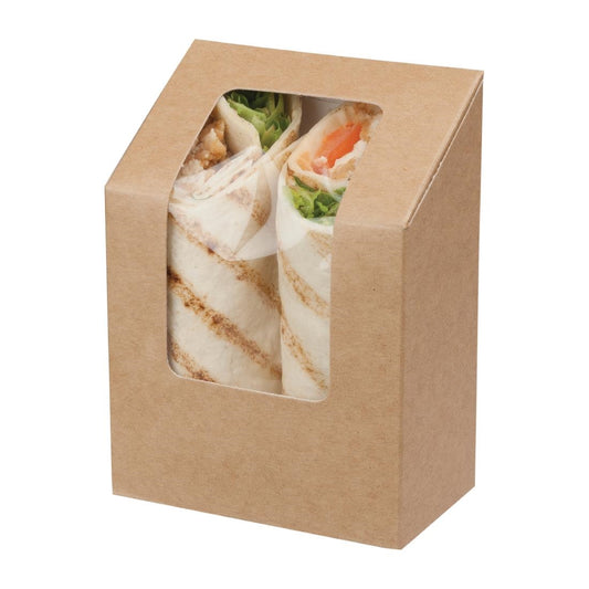 Colpac Zest kraft wrapdoosjes met acetaat venster en insteeksluiting composteerbaar (500 stuks)