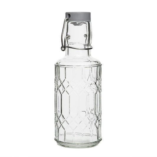 Olympia geo glazen waterfles met stop 380 ml (6 stuks)