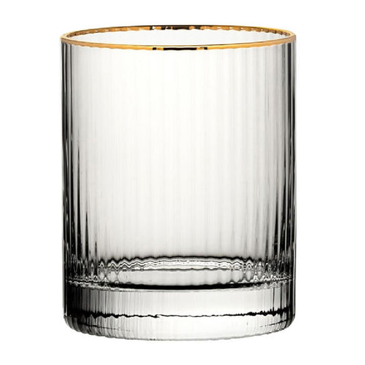 Utopia Hayworth Dubbele Ouderwetse Glazen Met Gouden Rand, 325ml (Pak Van 6)
