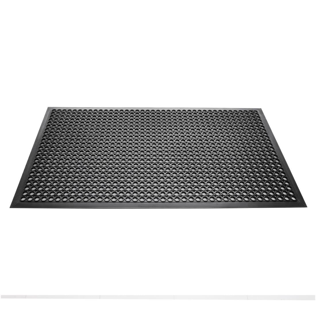 Jantex rubberen antivermoeidheidsmat zwart 150 x 90cm