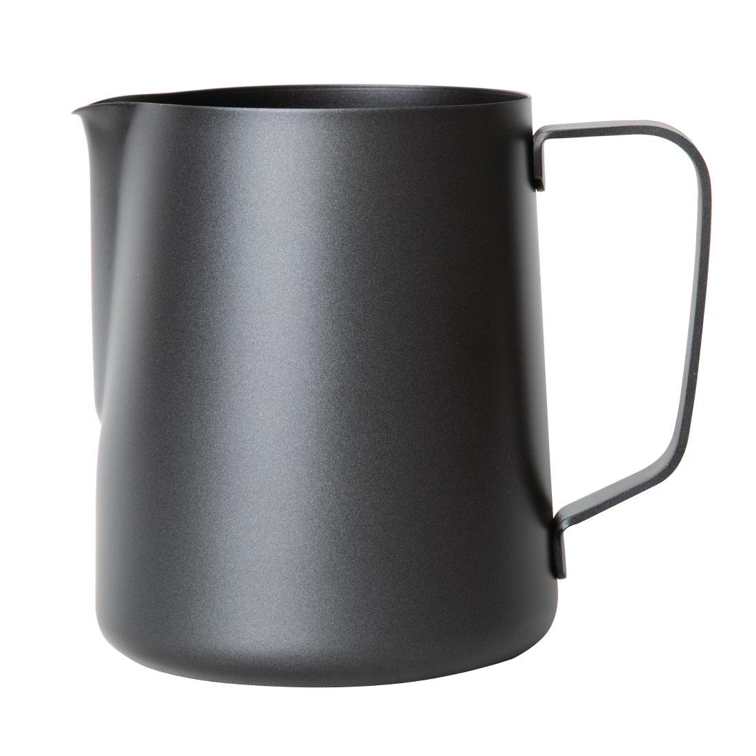 Olympia zwarte anti-kleef melkopschuimkan 900ml
