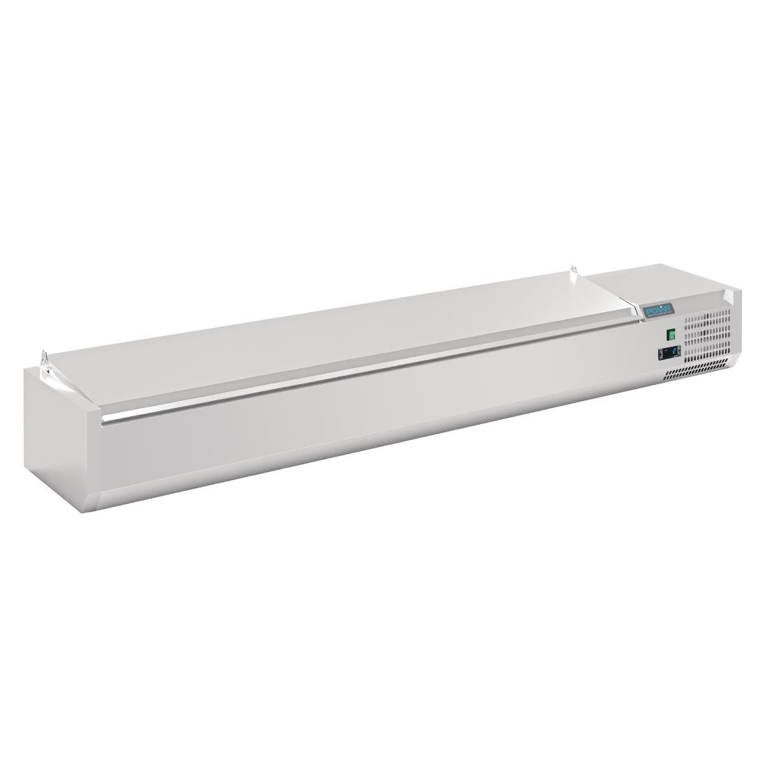 Polar G-serie opzetkoelvitrine met deksel 10x GN 1/4