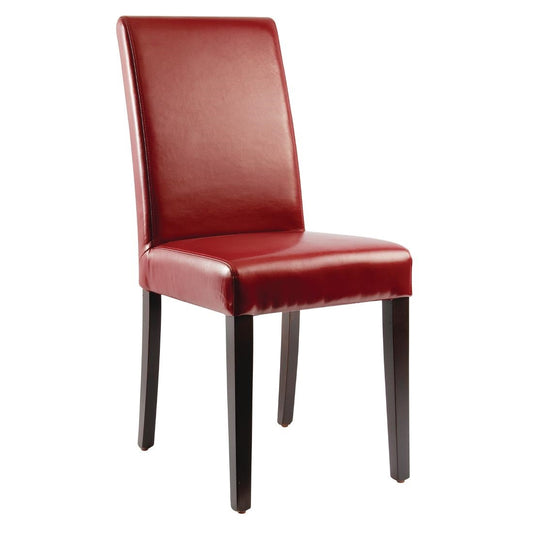 Bolero kunstlederen stoel rood (2 stuks)