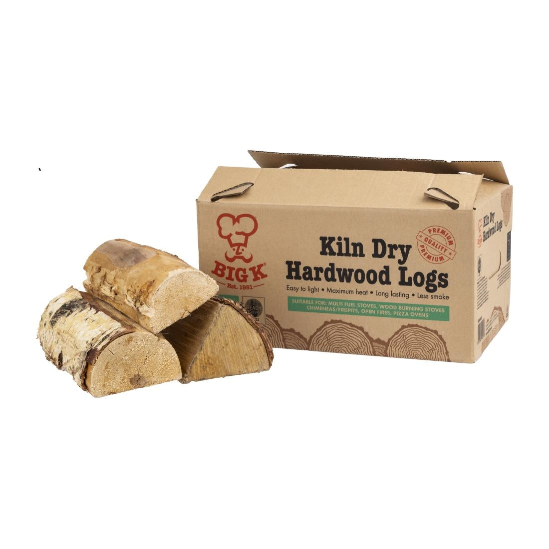 Big K Kiln Dry hardhouten houtblokken 8kg