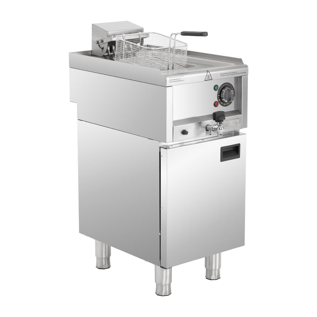 Buffalo 600 Serie Vrijstaande Enkele Tank Elektrische Friteuse 8Ltr