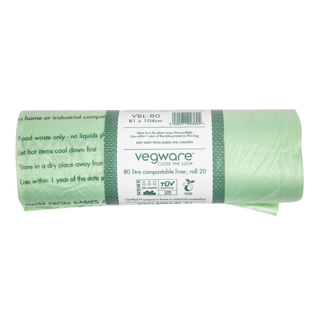 Vegware Biobag composteerbare afvalzakken 80L (240 stuks)