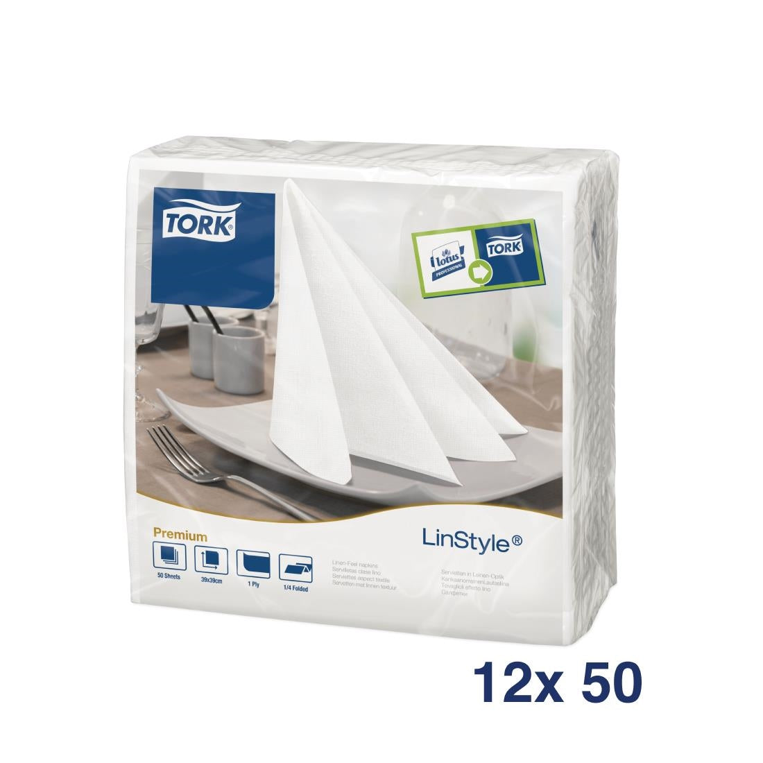 Tork Linstyle dinerservetten 1/4 vouw wit 40cm (600 stuks)