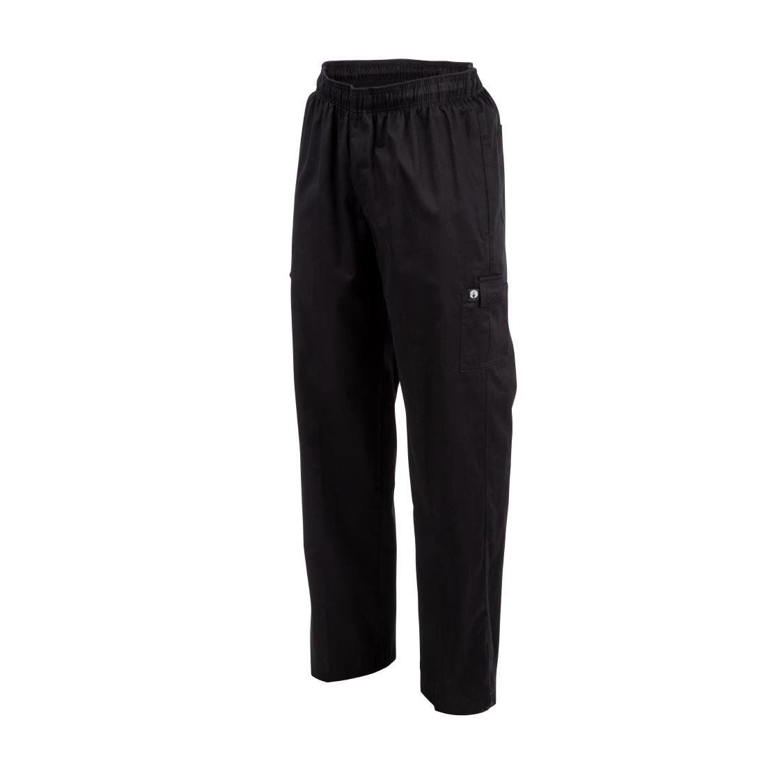 Chef Works unisex slim fit cargo broek zwart L