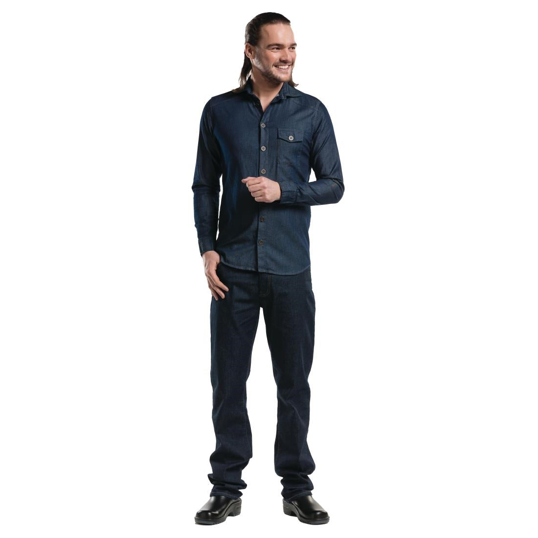 Chaud Devant Blue Denim Stretch heren blouse S
