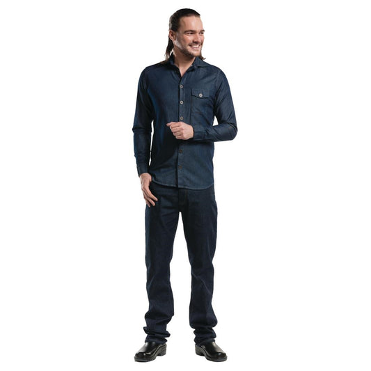 Chaud Devant Blue Denim Stretch heren blouse S