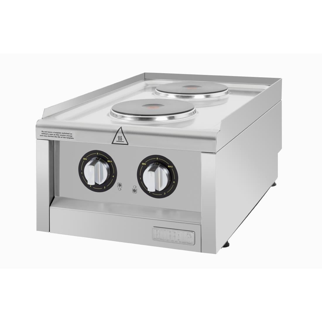 Buffalo 600-Serie Elektrische Kookplaat Met 2 Kookzones