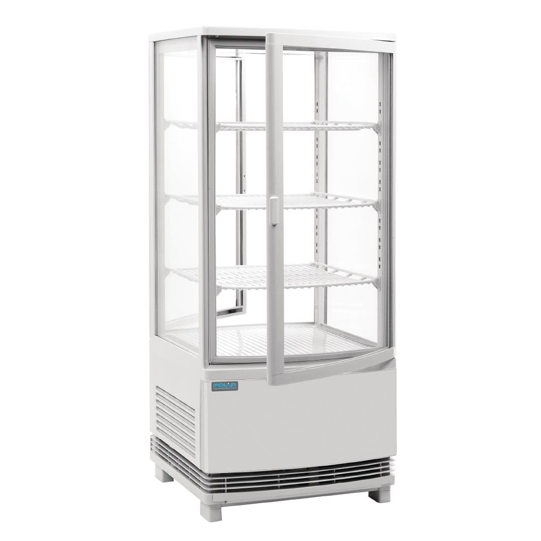 Polar C-Series Energie-Efficiënte Koelkast Met Gebogen Deur Wit 86Ltr
