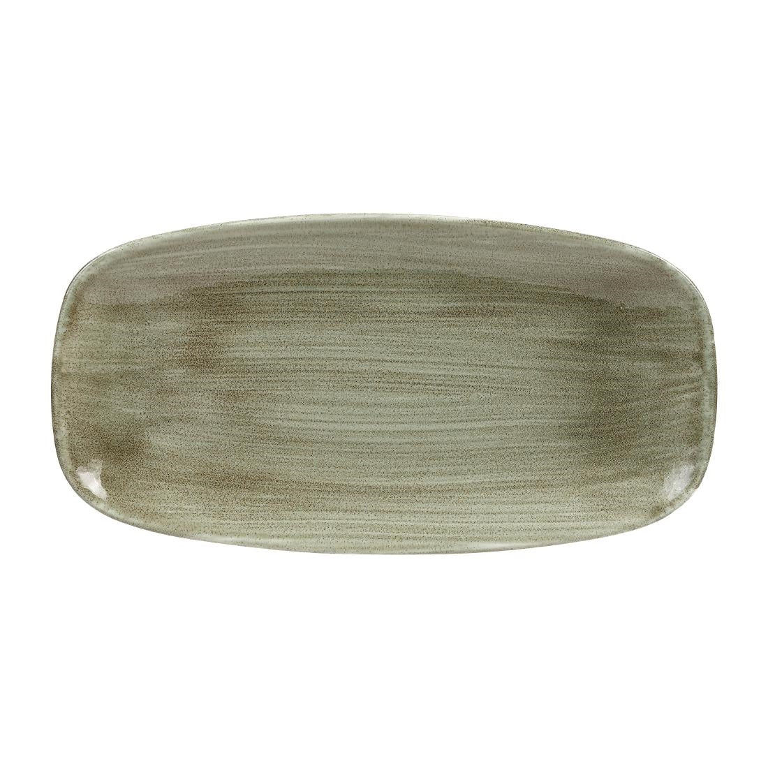 Churchill Stonecast Patina Burnished Green Chefs Ovaal Bord 29.8 x 15.2cm (pak van 12)