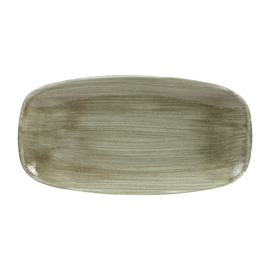 Churchill Stonecast Patina Burnished Green Chefs Ovaal Bord 29.8 x 15.2cm (pak van 12)