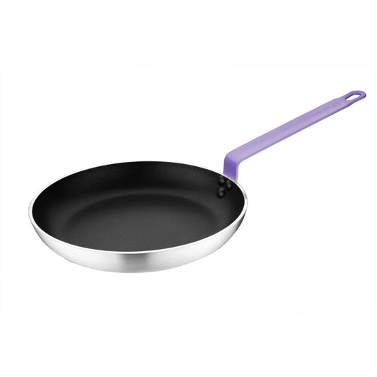 Hygiplas Aluminium Antiaanbak Teflon Platinum Plus Koekenpan met Paarse Handgreep 28cm