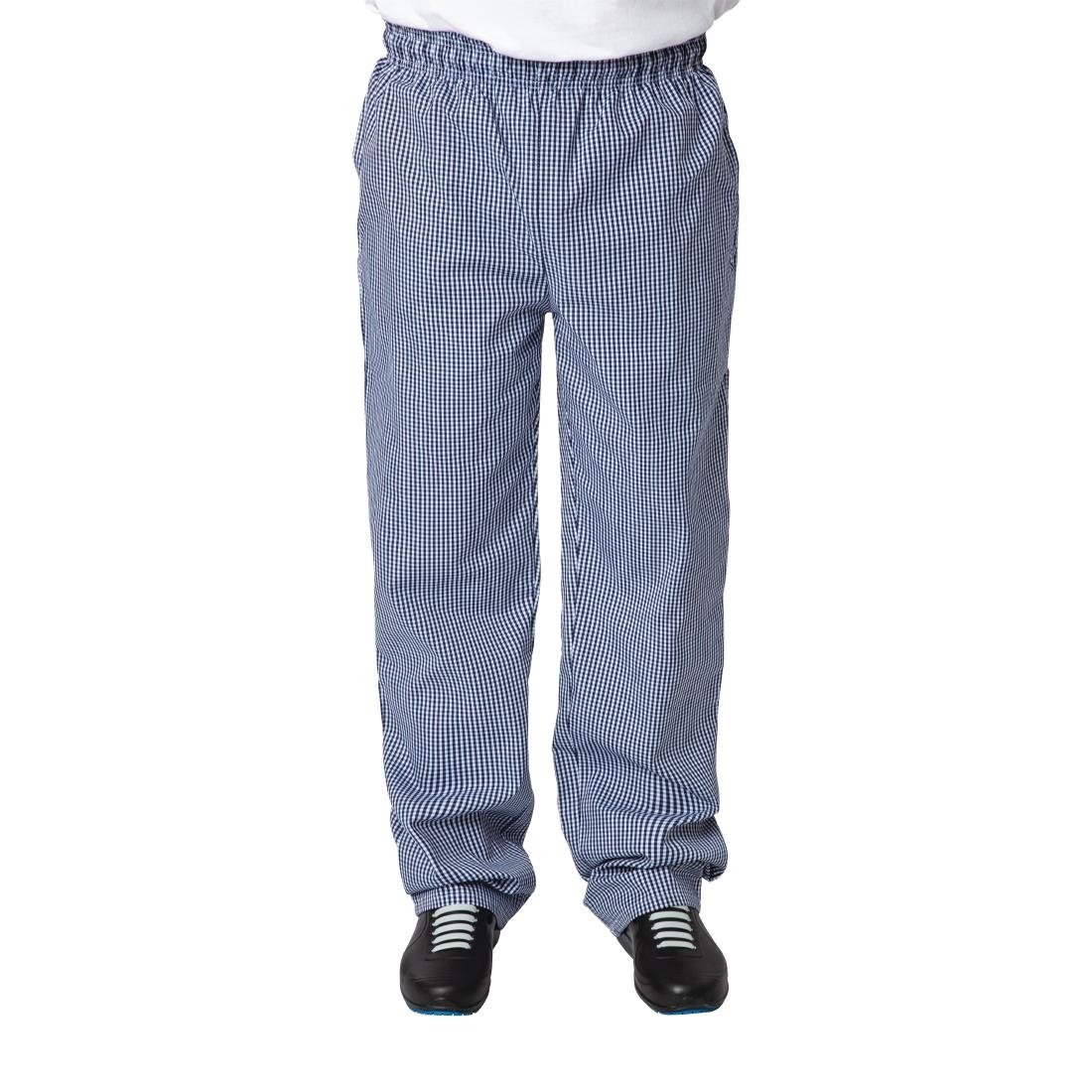 Whites Vegas unisex koksbroek blauw-wit geruit L