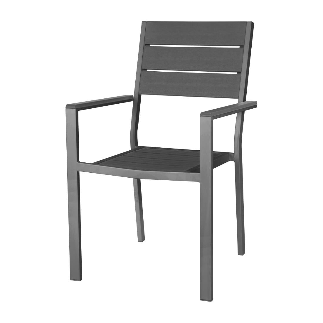 Bolero Valletta Grijze Stoelen Met Armleuningen (4 Pack)