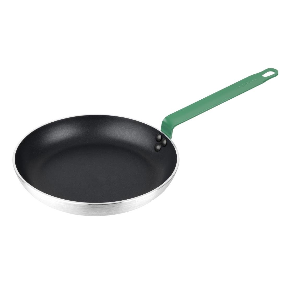 Hygiplas Aluminium Antiaanbak Teflon Platinum Plus Koekenpan met Groen Handvat 28cm