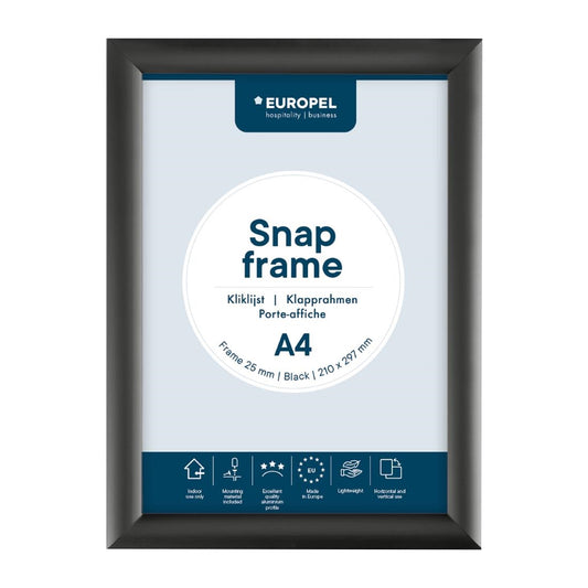 Europel Kliklijst A4 25mm Zwart