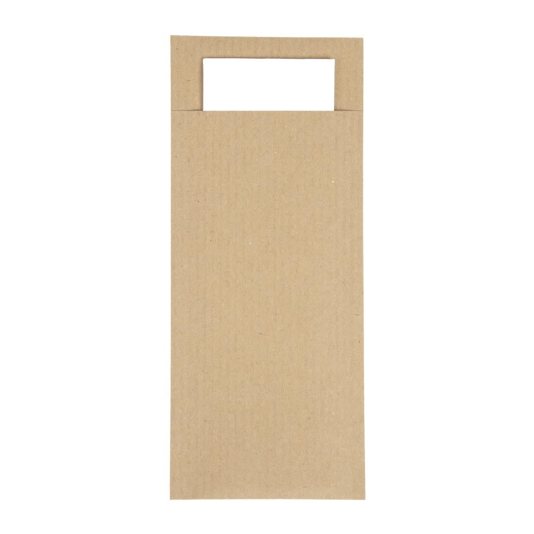 Europochette Bruin Bestekzakje met Wit Servet (500 stuks)