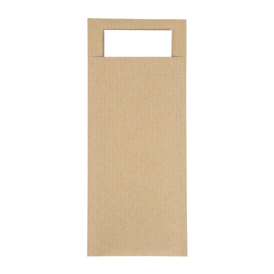 Europochette Bruin Bestekzakje met Wit Servet (500 stuks)