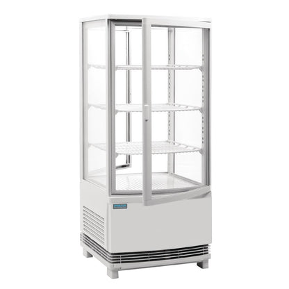 Polar C-Series Energie-Efficiënte Koelkast Met Gebogen Deur Wit 86Ltr