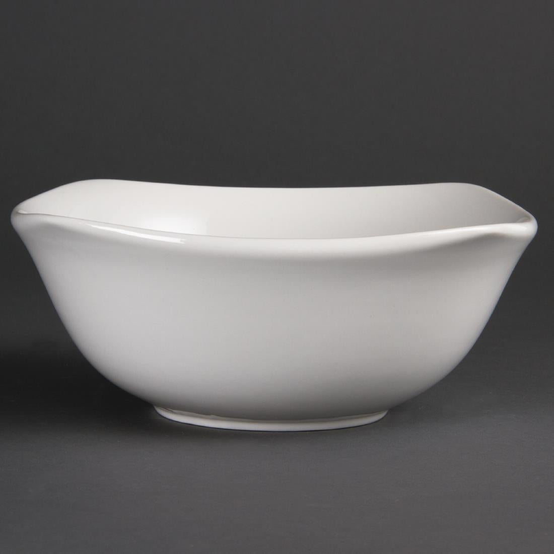 Olympia Whiteware afgeronde vierkante schalen 22cm (12 stuks)