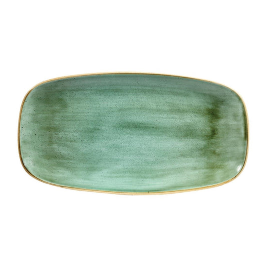 Churchill Stonecast Samphire Green Chefs Ovaal Bord 35.2 x 18.7cm (pak van 6)
