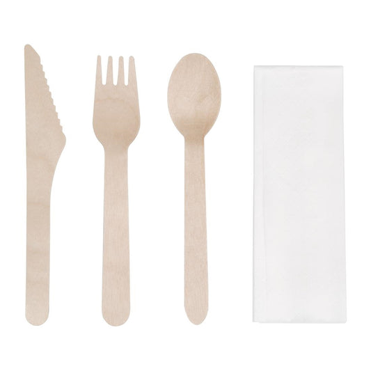 Fiesta Compostable houten bestekset (250 stuks)