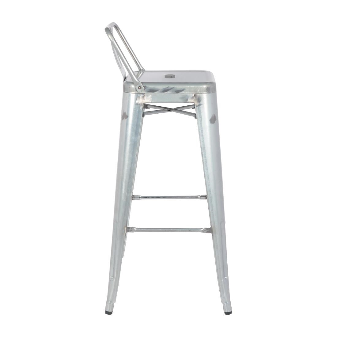 Bolero Bistro Hoge Kruk Van Staal Met Rugleuning (4 Stuks)