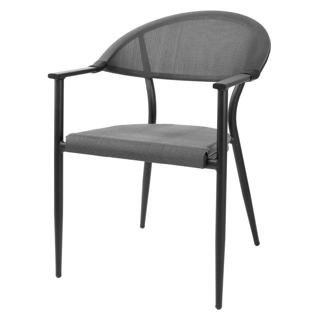 Bolero Santiago outdoor armstoelen zwart (4 stuks)