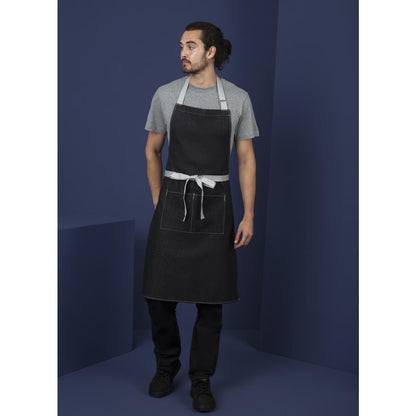 Southside halterschort zwart denim