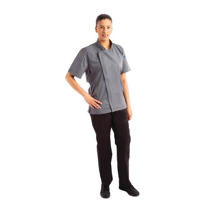 Chef Works Urban Springfield unisex koksbuis met rits korte mouw inktblauw L