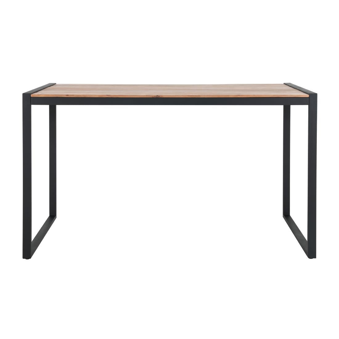 Bolero Industriële Bartafel Van Staal En Acacia, 1800x900mm