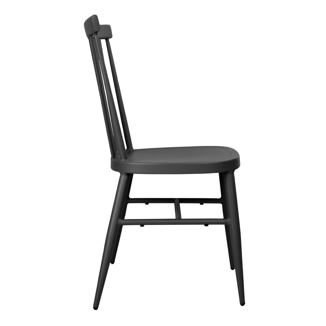 Bolero Windsor Aluminium Zwarte Stoelen (4 Stuks)