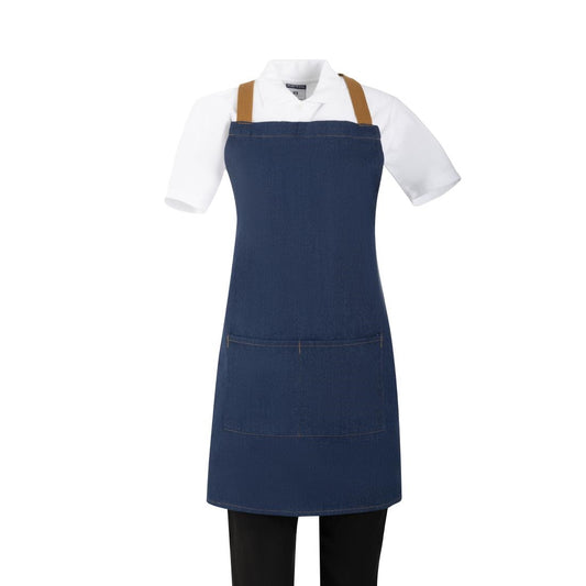 Southside Schort Denim Blauw Met Bruine Bandjes