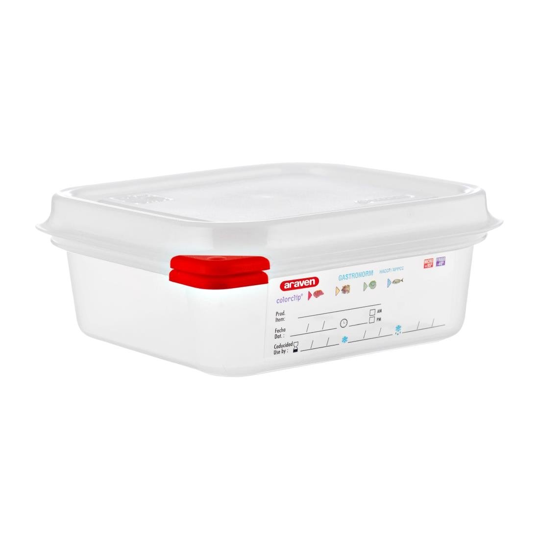Araven GN 1/6 voedseldoos met deksel 1,1L (4 stuks)